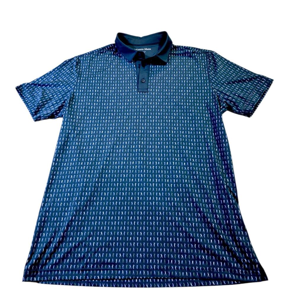 Mizzen+Main Balsam Byron Versa Short Sleeve Trim Golf Polo SZ L Green Graphic